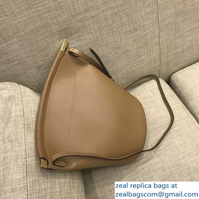 Celin Smooth Calfskin Cabas Clasp Bag Apricot 2018