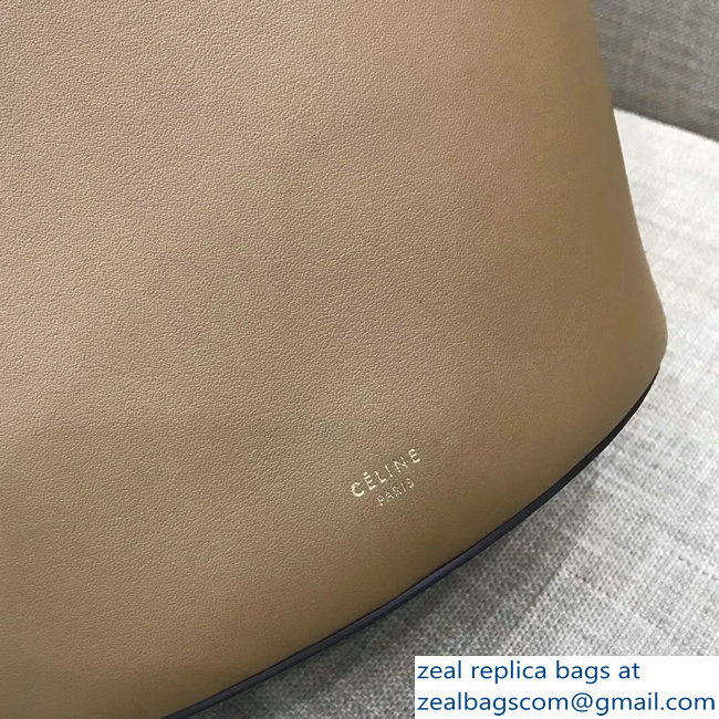 Celin Smooth Calfskin Cabas Clasp Bag Apricot 2018