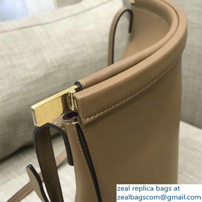 Celin Smooth Calfskin Cabas Clasp Bag Apricot 2018
