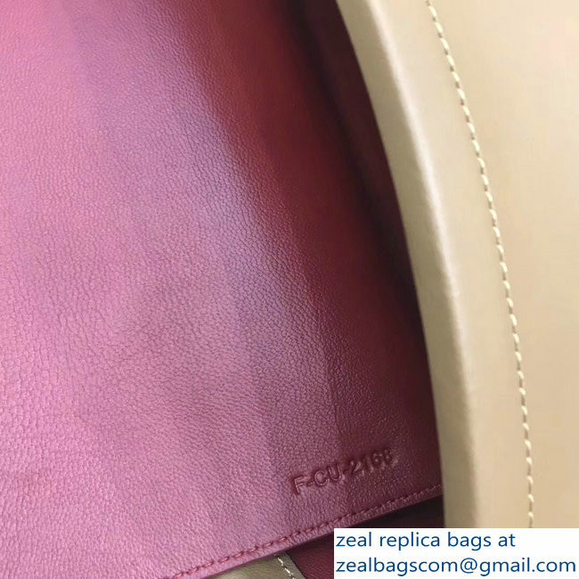 Celin Smooth Calfskin Cabas Clasp Bag Apricot 2018