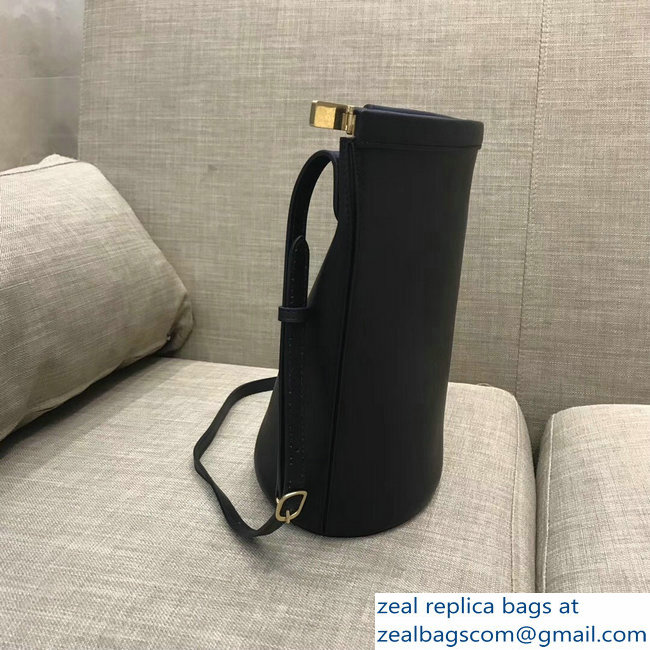 Celin Smooth Calfskin Cabas Clasp Bag Black 2018