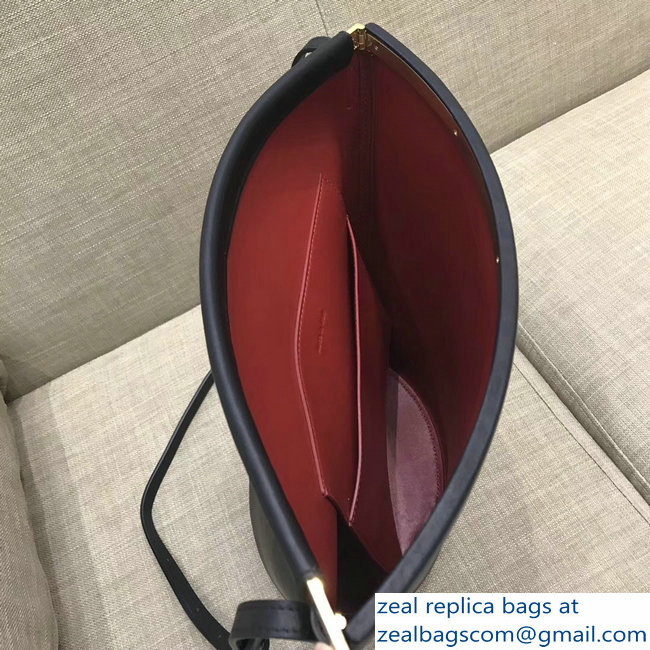 Celin Smooth Calfskin Cabas Clasp Bag Black 2018