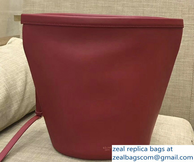 Celin Smooth Calfskin Cabas Clasp Bag Red 2018