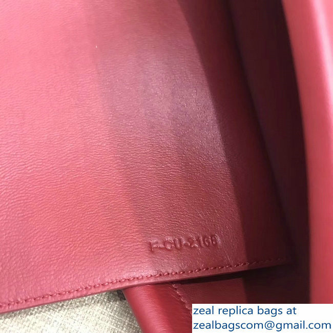 Celin Smooth Calfskin Cabas Clasp Bag Red 2018