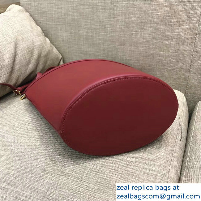 Celin Smooth Calfskin Cabas Clasp Bag Red 2018