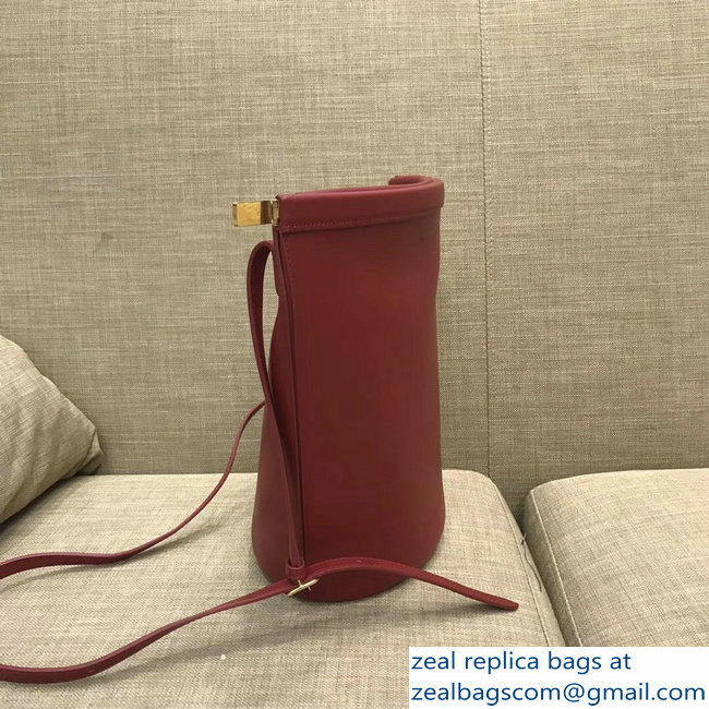 Celin Smooth Calfskin Cabas Clasp Bag Red 2018