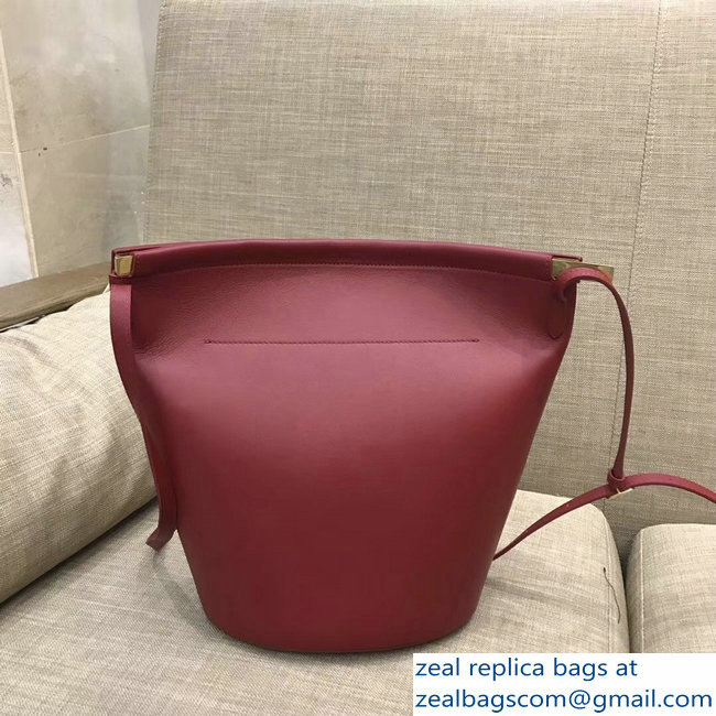 Celin Smooth Calfskin Cabas Clasp Bag Red 2018