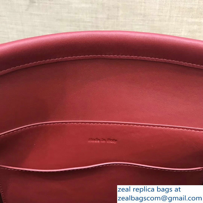 Celin Smooth Calfskin Cabas Clasp Bag Red 2018