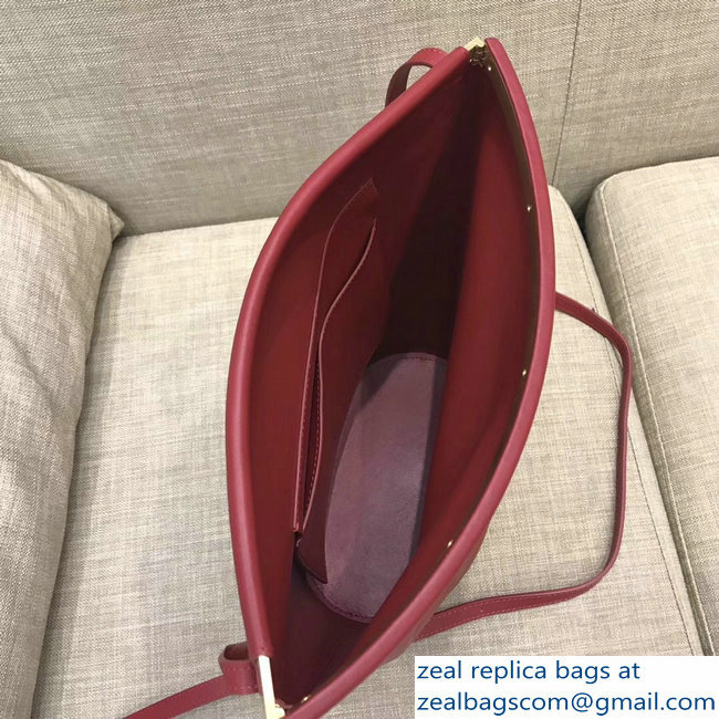 Celin Smooth Calfskin Cabas Clasp Bag Red 2018