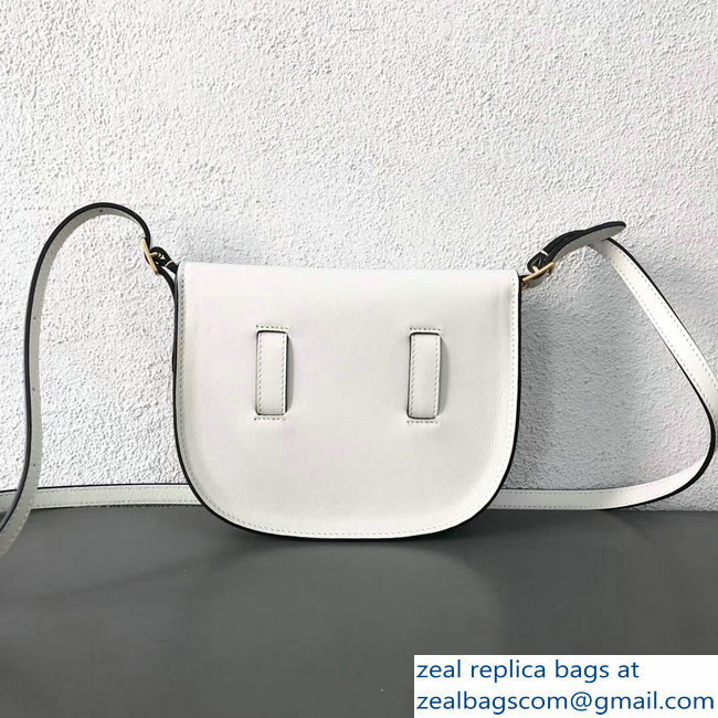 Celin Symmetrical Shoulder Belt Bag White 2018