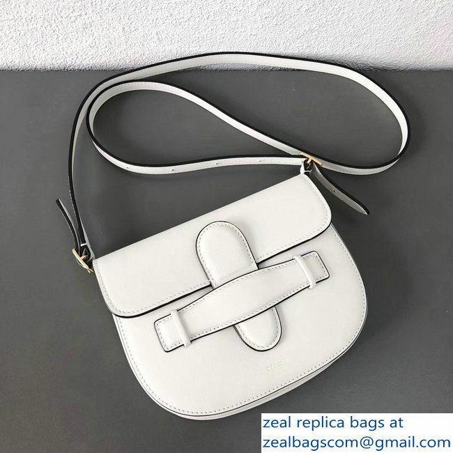 Celin Symmetrical Shoulder Belt Bag White 2018