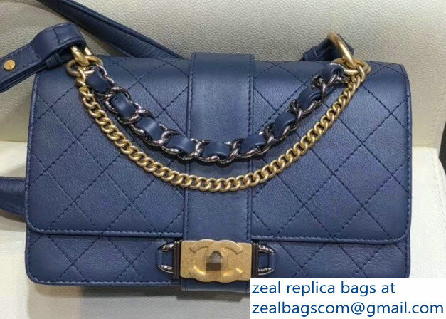 Chanel Calfskin Small Flap Bag A57577 Blue 2018