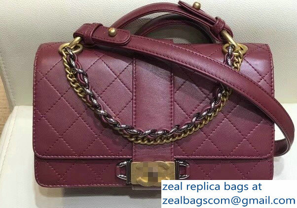 Chanel Calfskin Small Flap Bag A57577 Burgundy 2018