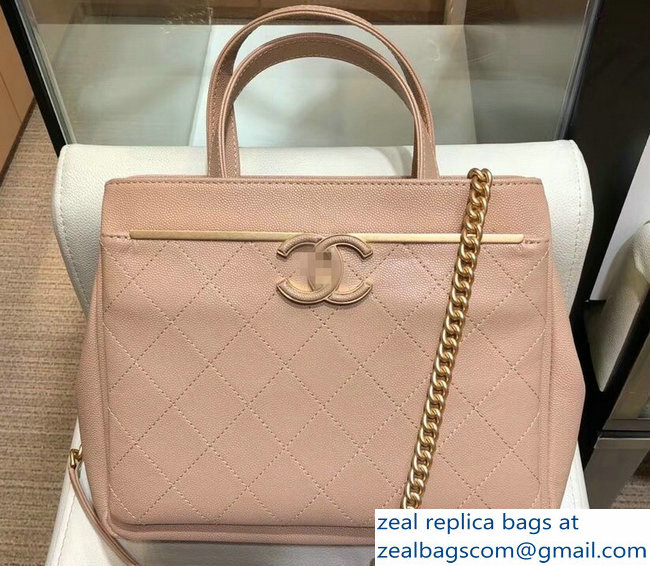 Chanel Grained Calfskin Lady Coco Small Shopping Bag A57563 Beige 2018