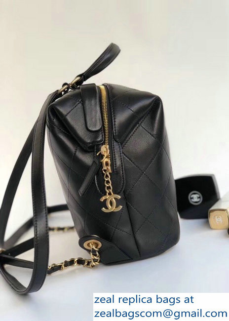 Chanel Lambskin and Gold-Tone Metal Backpack Small Bag A57558 Black 2018