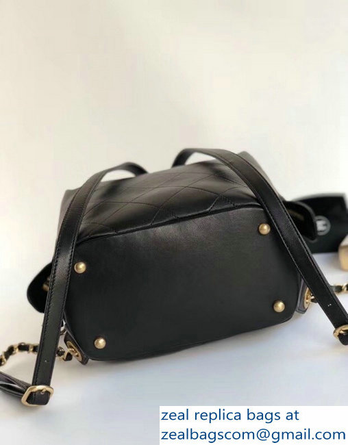 Chanel Lambskin and Gold-Tone Metal Backpack Small Bag A57558 Black 2018