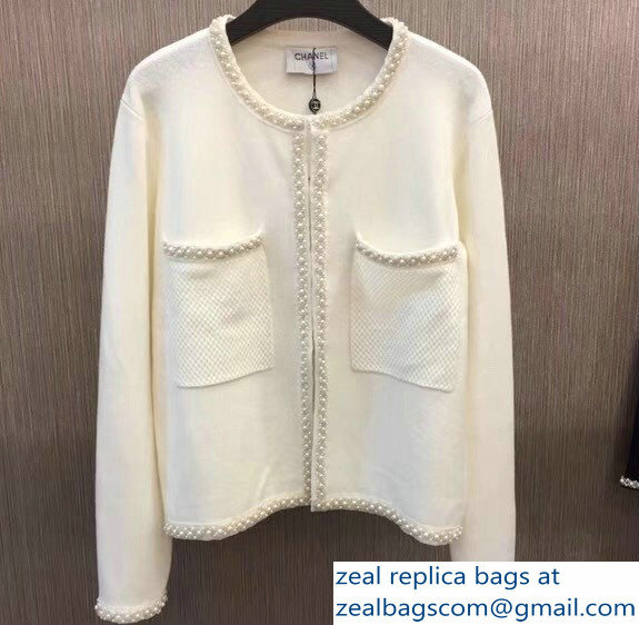 Chanel Pearls Jacket White 2018
