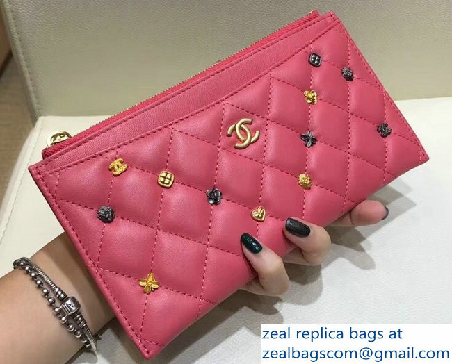 Chanel 18K Charms Small Pouch Clutch Bag A81797 Pink 2018