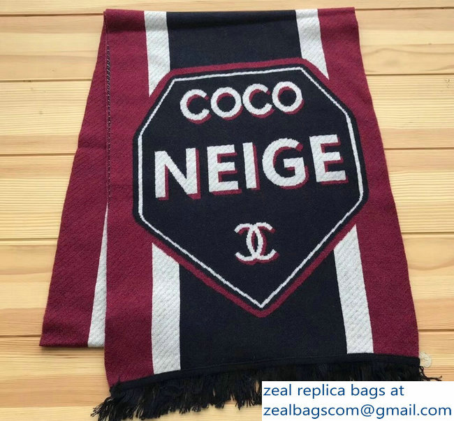 Chanel CC Logo Coco Neige Cashmere Scarf 01 2018