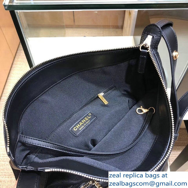 Chanel Grained Calfskin Casual Style Small Hobo Bag A57966 Black 2018