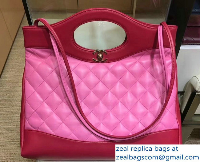 Chanel Lambskin Chanel 31 Medium Shopping Bag A57977 Pink/Red 2018