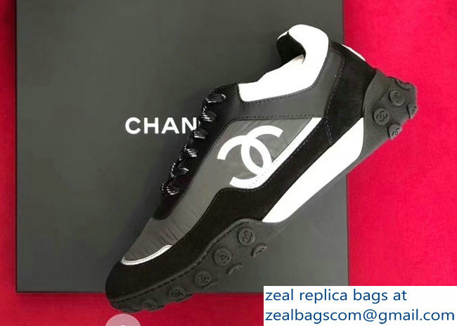 Chanel Nylon and Suede Calfskin Sneakers G34086 Black 2018