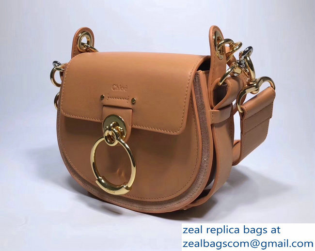 Chloe Shiny And Suede Calfskin Small Tess Bag Apricot 2018