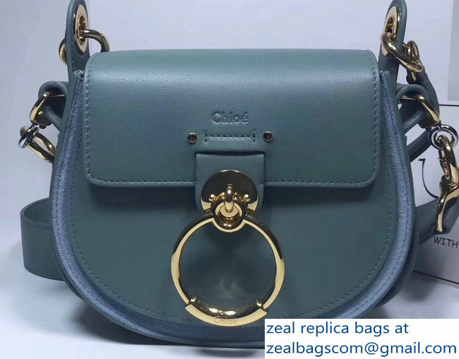 Chloe Shiny And Suede Calfskin Small Tess Bag Baby Blue 2018 - Click Image to Close