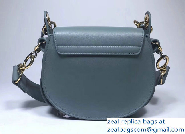 Chloe Shiny And Suede Calfskin Small Tess Bag Baby Blue 2018