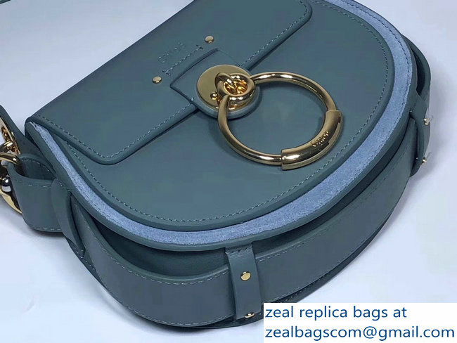 Chloe Shiny And Suede Calfskin Small Tess Bag Baby Blue 2018 - Click Image to Close