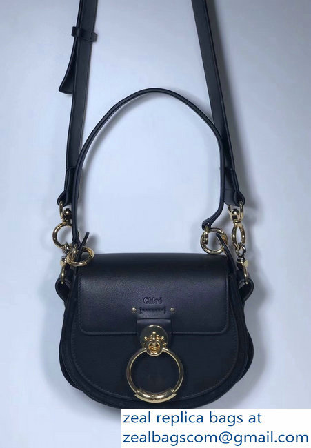 Chloe Shiny And Suede Calfskin Small Tess Bag Black 2018