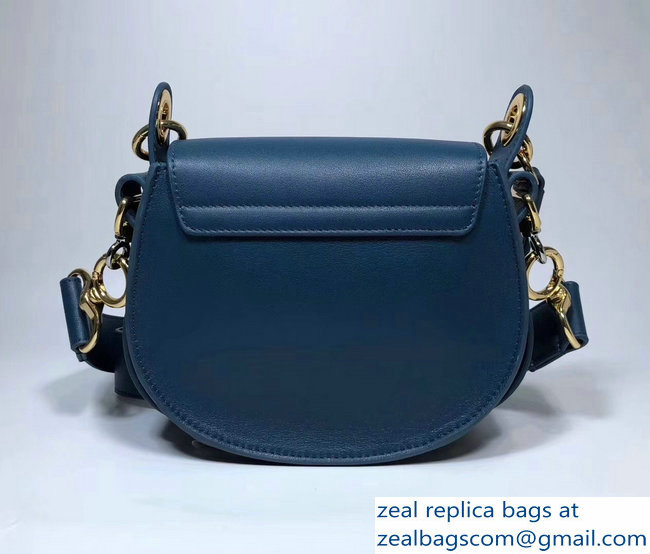 Chloe Shiny And Suede Calfskin Small Tess Bag Blue 2018 - Click Image to Close