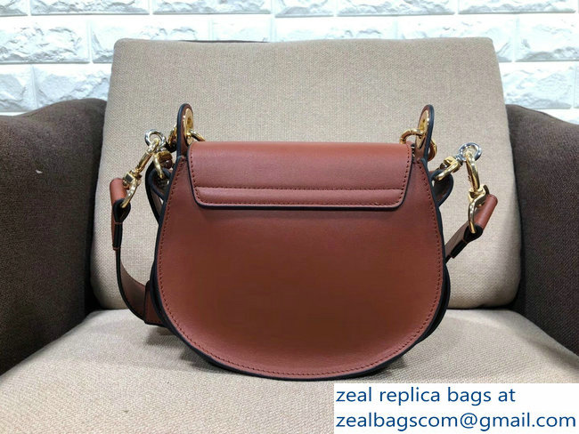 Chloe Shiny And Suede Calfskin Small Tess Bag Brown 2018