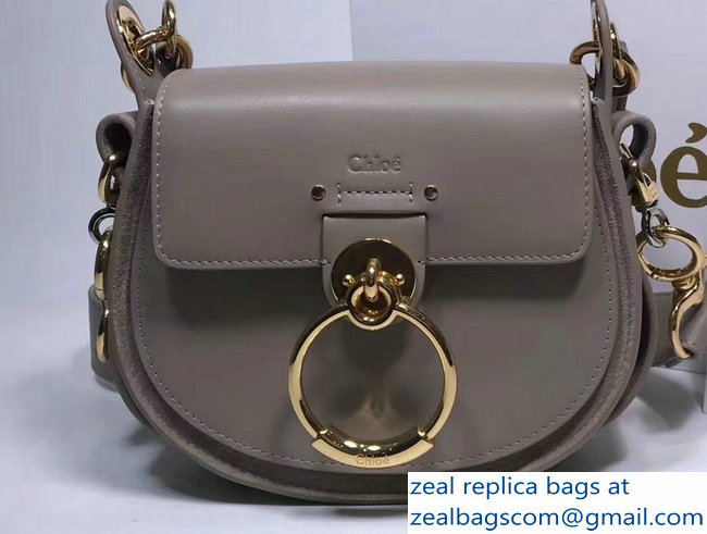 Chloe Shiny And Suede Calfskin Small Tess Bag Gray 2018