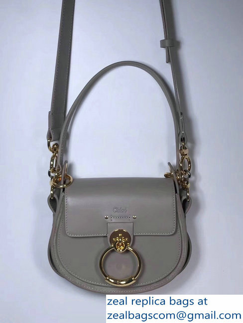 Chloe Shiny And Suede Calfskin Small Tess Bag Gray 2018