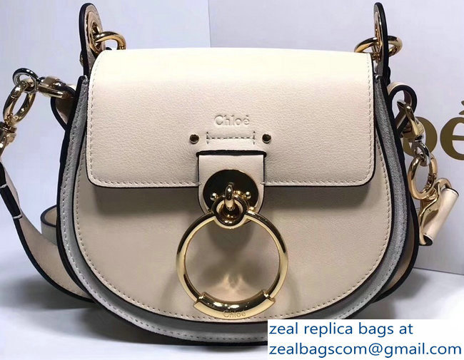 Chloe Shiny And Suede Calfskin Small Tess Bag Off White 2018 - Click Image to Close