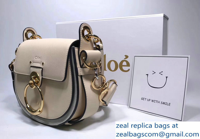 Chloe Shiny And Suede Calfskin Small Tess Bag Off White 2018 - Click Image to Close