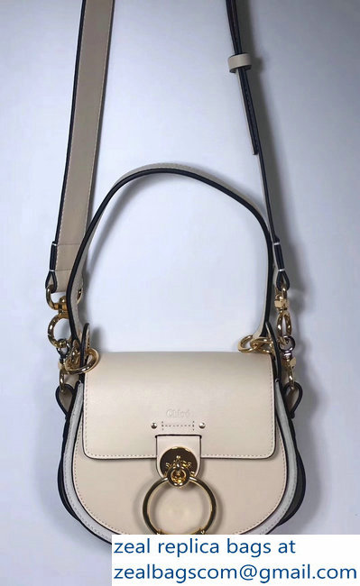 Chloe Shiny And Suede Calfskin Small Tess Bag Off White 2018 - Click Image to Close