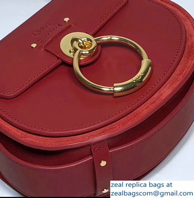 Chloe Shiny And Suede Calfskin Small Tess Bag Red 2018 - Click Image to Close