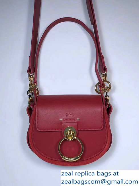 Chloe Shiny And Suede Calfskin Small Tess Bag Red 2018