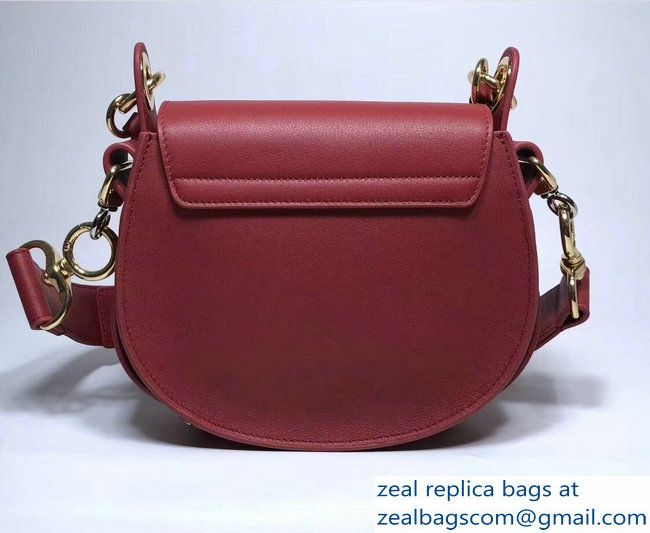 Chloe Shiny And Suede Calfskin Small Tess Bag Red 2018 - Click Image to Close
