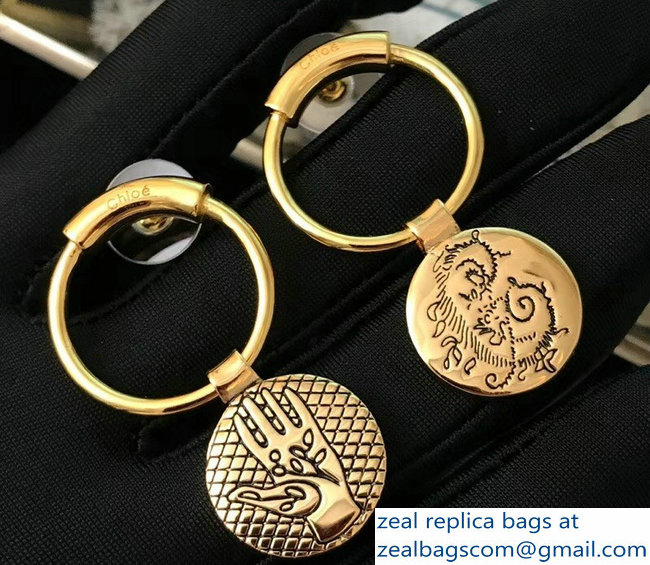 Chloe Emoji Earrings in Gold Brass
