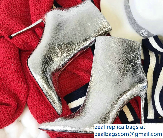 Christian Louboutin Heel 10.5cm Ankle Boots So Kate Booty Shiny Silver 2018