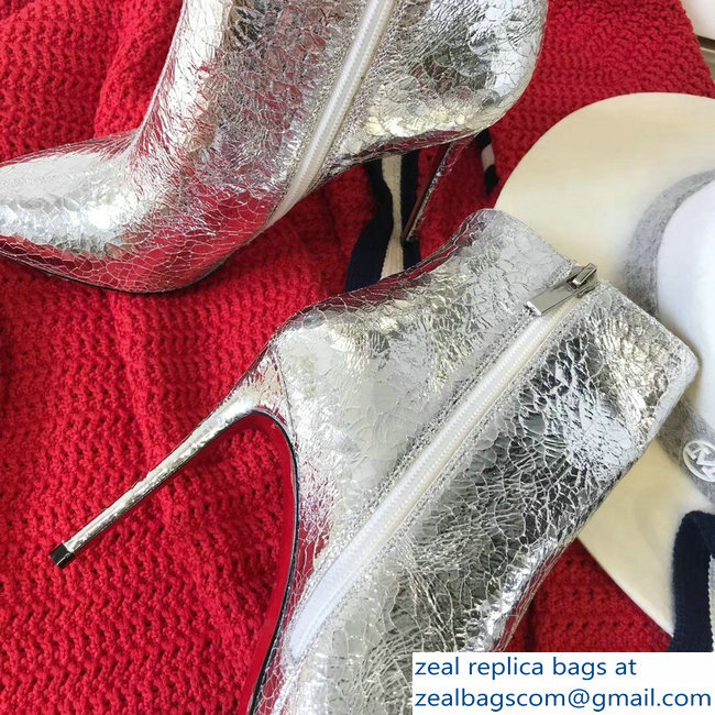 Christian Louboutin Heel 10.5cm Ankle Boots So Kate Booty Shiny Silver 2018 - Click Image to Close