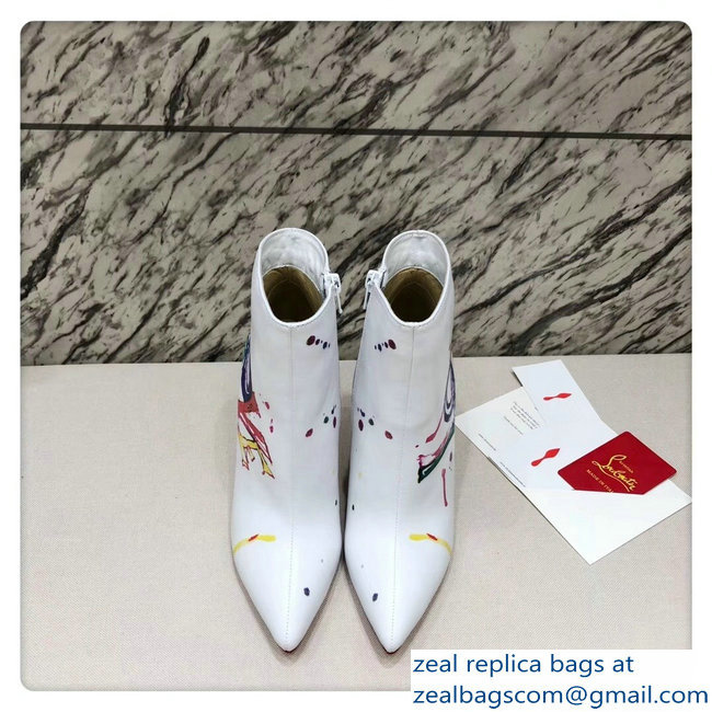 Christian Louboutin Heel 10cm Boot In Love Ankle Boots White 2018 - Click Image to Close