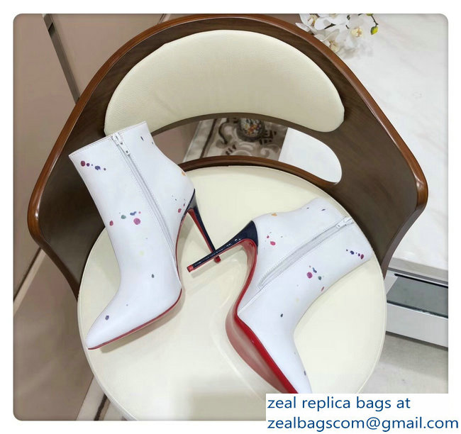 Christian Louboutin Heel 10cm Boot In Love Ankle Boots White 2018 - Click Image to Close