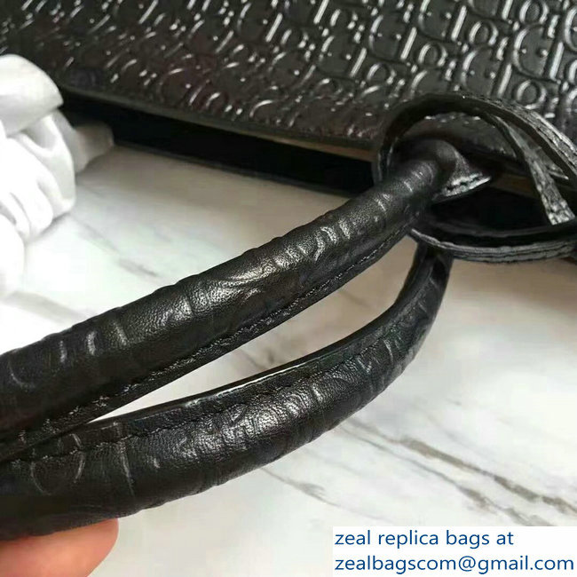 Dior Book Tote Bag Embossed Dior Oblique Calfskin Black 2018 - Click Image to Close