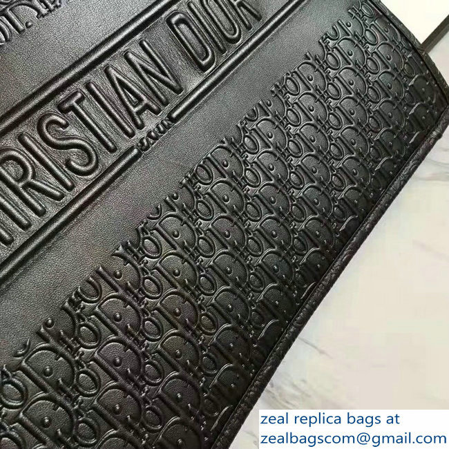 Dior Book Tote Bag Embossed Dior Oblique Calfskin Black 2018 - Click Image to Close