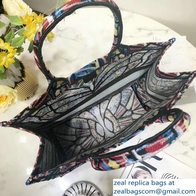 Dior Book Tote Bag In Embroidered Canvas Butterfly 2018