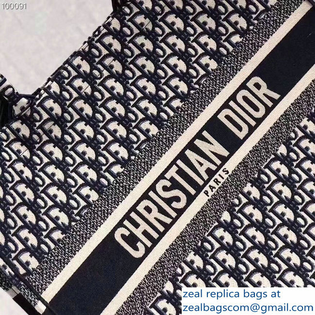 Dior Book Tote Bag In Embroidered Dior Oblique Canvas 2018